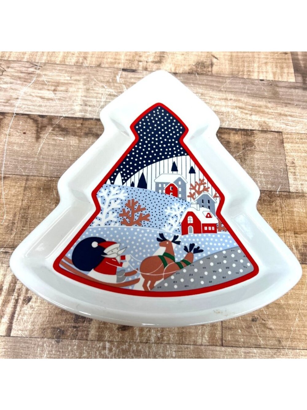 Vintage Noritake Epoch ‘Twas the Night Before tree dish / 8100 Korea Retro Chris